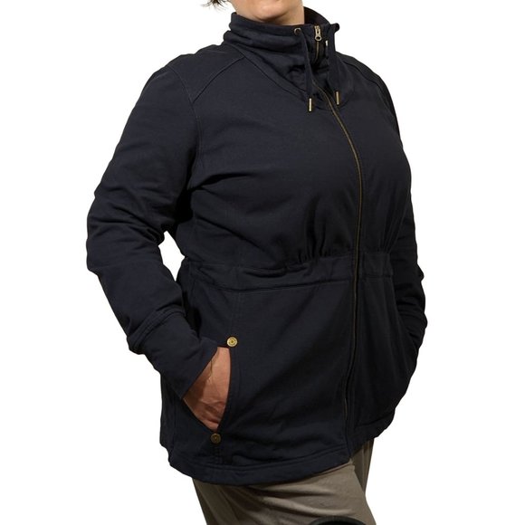 Eddie Bauer turtleneck full zip cinch waist sweatshirt XXL - Picture 13 of 13